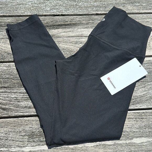 Lululemon Align Ribbed High-Rise Pant 25" Black size 8 NWT‎ leggings - Picture 1 of 6